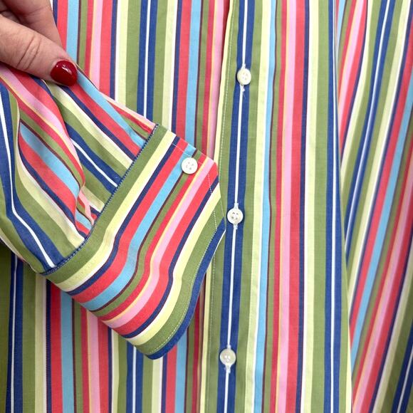 Etro Milano Men's Striped Button-Up Shirt Multicolor Cotton Size L/XL - Picture 5 of 5